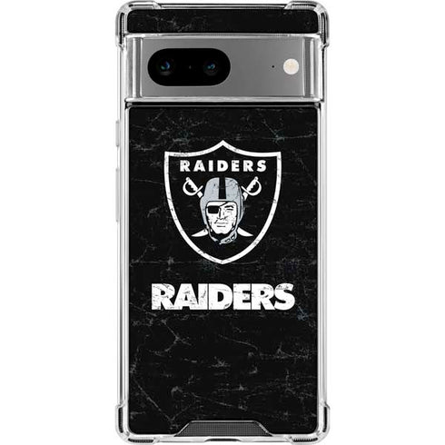 NFL Las Vegas Raiders Distressed Google Pixel 7a Clear Case
